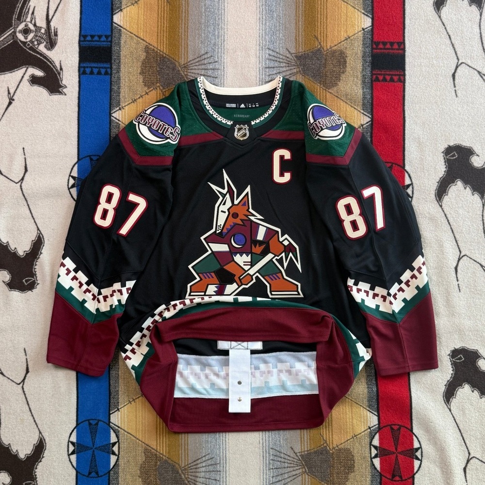 Adidas Arizona Coyotes Kachina Jersey Mens 52 Black NHL Kaufka 87 Captain Strap